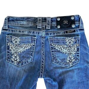 low-rise miss me bedazzled bootcut jeans